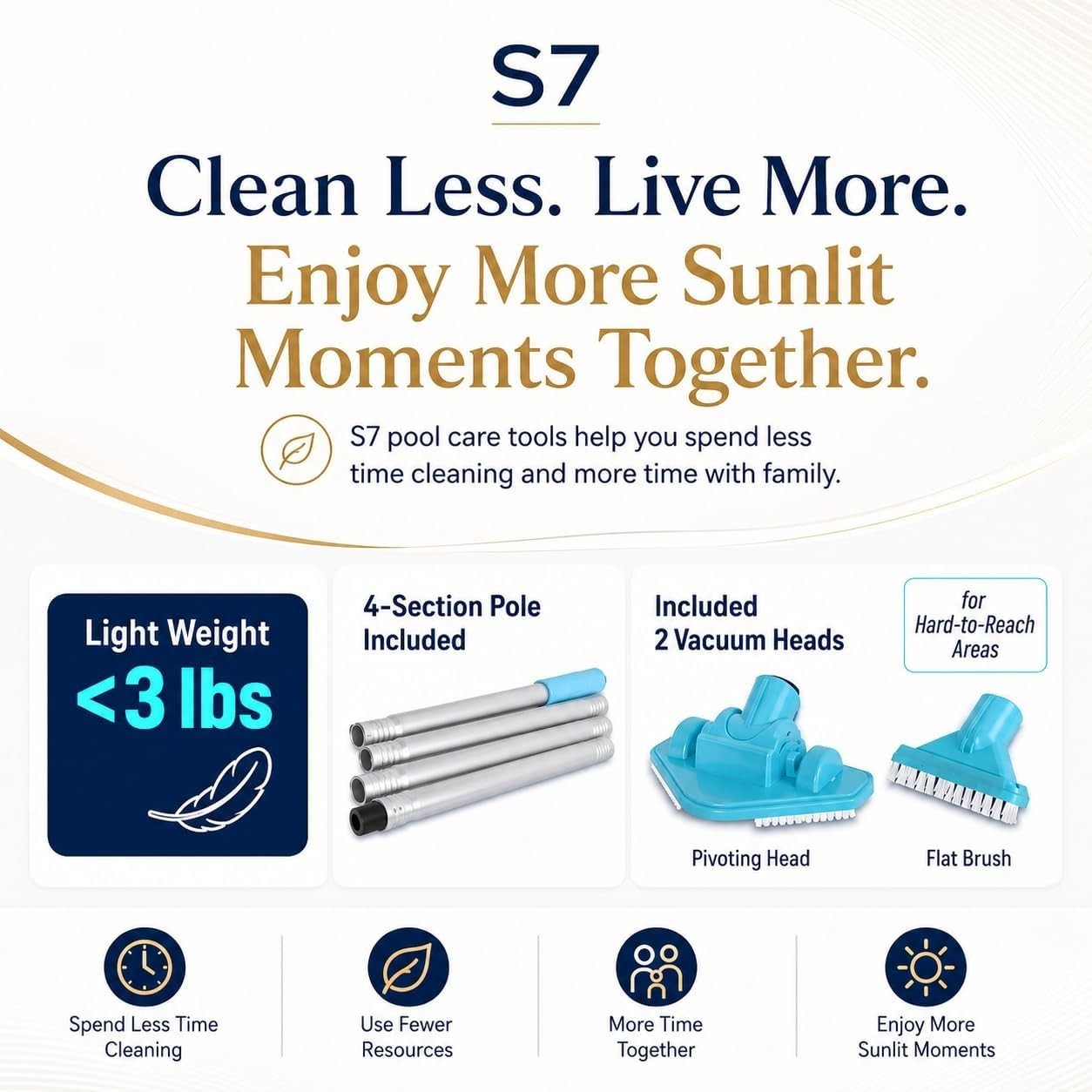 Cordless Pool Vacuum for Hot Tubs & Small Pools Rechargeable Up to 90 Min Blue