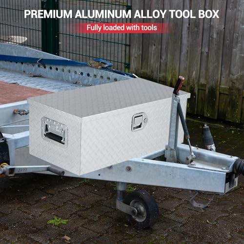 30 Inch Truck Bed Tool Box, Heavy Duty Aluminum Pickup Tool 30x13x10&Prime; Silver