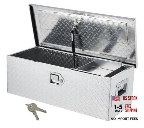 30 Inch Truck Bed Tool Box, Heavy Duty Aluminum Pickup Tool 30x13x10&Prime; Silver