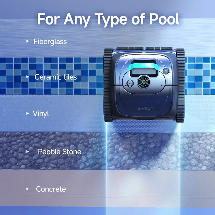 WYBOT C1 Pool Cleaner Wall Climb Cordless Robotic Pool Robot In-Ground Pools NEW