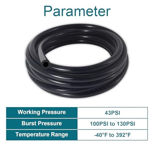 6PCS Automotive Vacuum Hose – 5 FT 1/8 5/32 3/16 1/4 5/16 3/8 Inch ID
