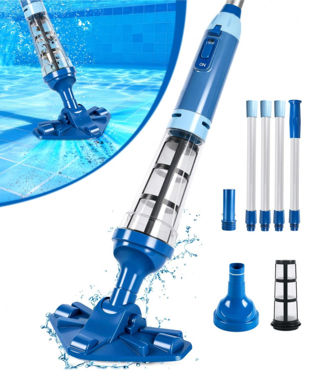 Aspiradora inalámbrica para spa y piscina, 90 min, 15,8 GPM, sensor de agua.