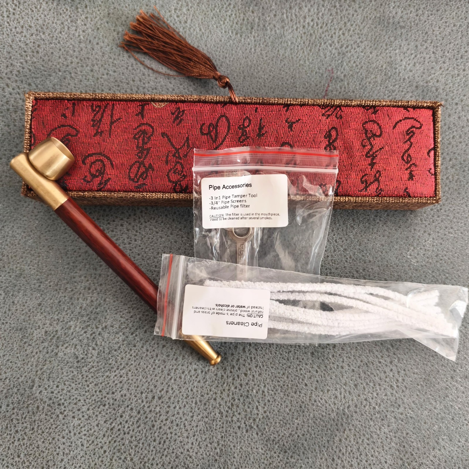Wood Tobacco Pipe With Stem Bowl, Tom&rsquo;s Wheezes 1 Count (Pack of 1), Red