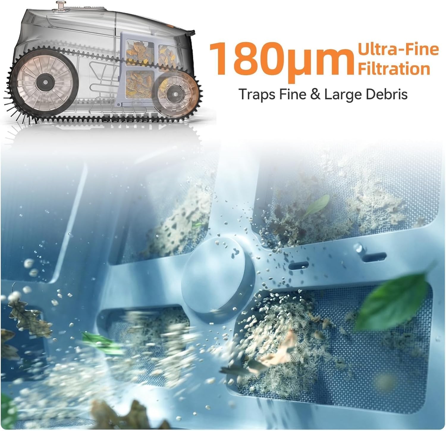 Ultra Nebula Cordless Pool Vacuum Robot 5580 GPH 180 Min Runtime Black