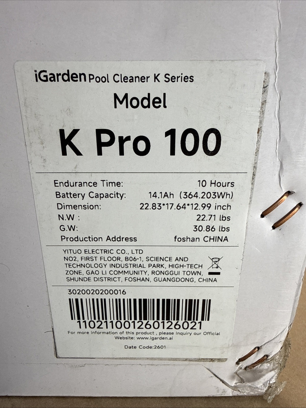iGarden K Pro 100 Cordless Robotic Pool Cleaner Tested Works w/ Box