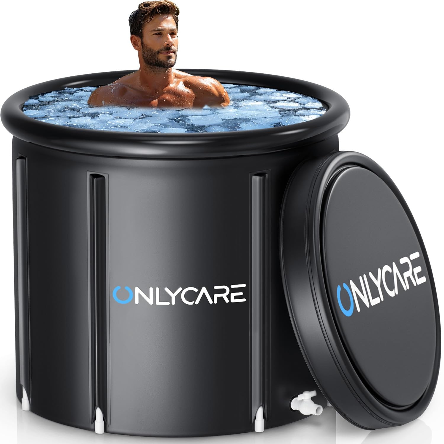 ONLYCARE XXL Ice Bath Tub for Athletes/2 Adults – Constant 130 gallons, Black