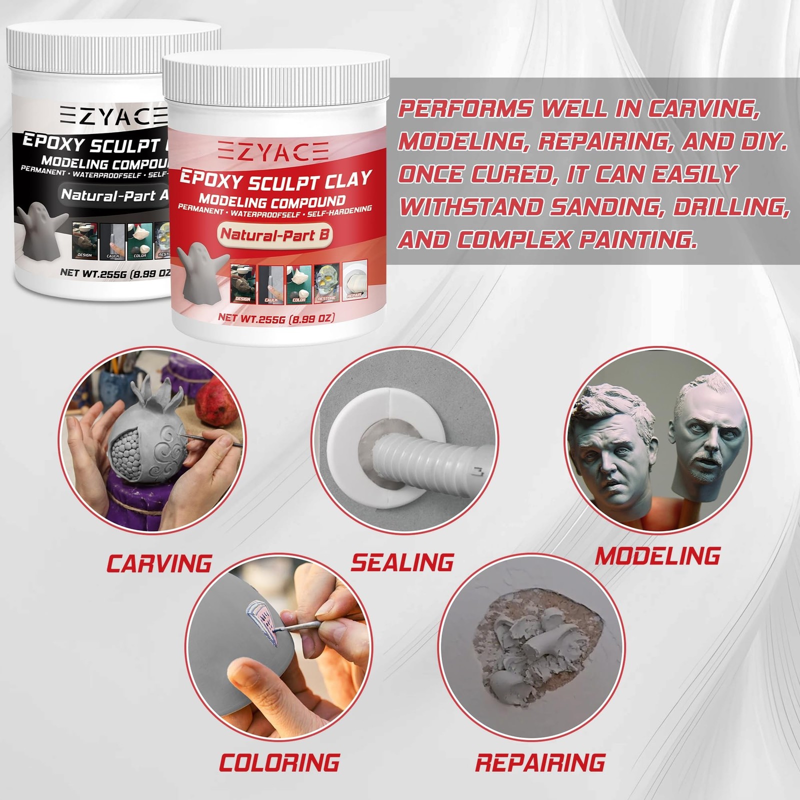 Magic Epoxy Sculpt Clay 2 Part Modeling Compound A B 1 Pound for Building Repair