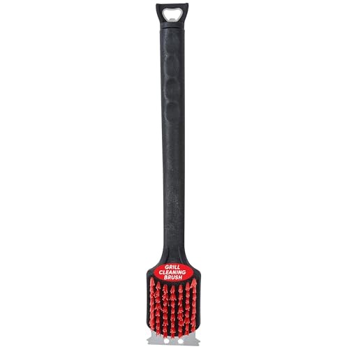 Grill Cleaning Brush with Nylon Bristles and Scraper, 1 Count Grill Brush