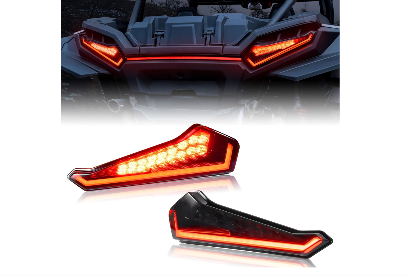 Tail Lights for Polaris RZR XP 1000 2024+, Smoked Black LED Taillights Rear