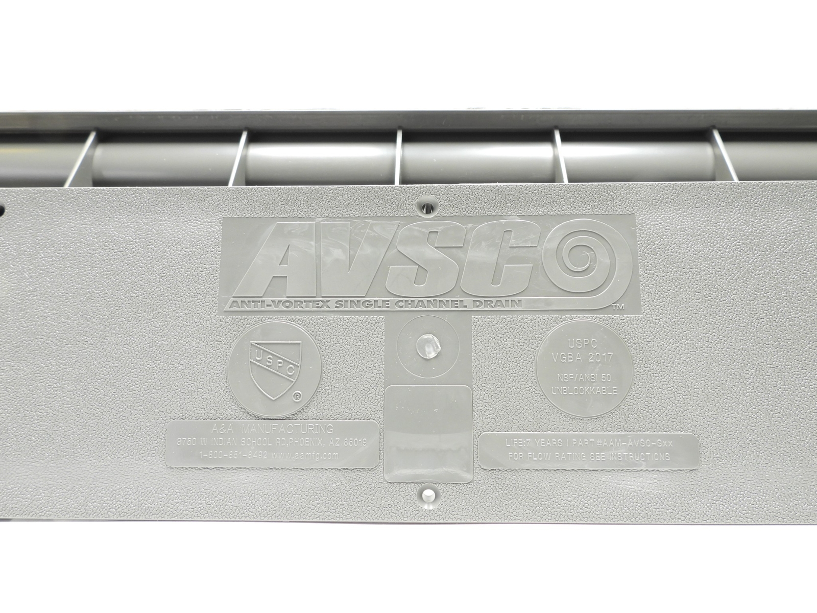 A&A AVSC 571911 Dual Suction Top Panel Drain Dark Gray w/ 1-1/2&Prime; Hydrostatic Re