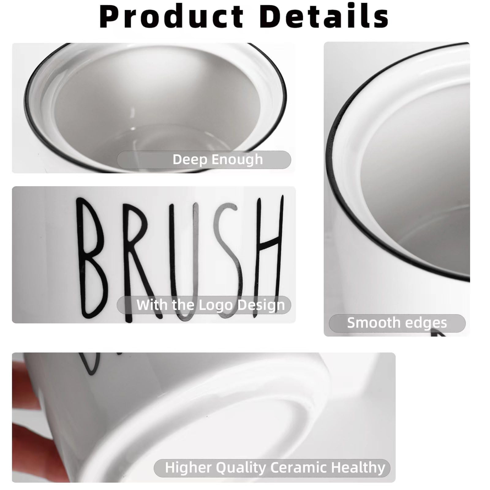 ONTUBE Ceramic Dish Brush Holder, Farmhouse Scrub Brush Holder Dishwashing Br…