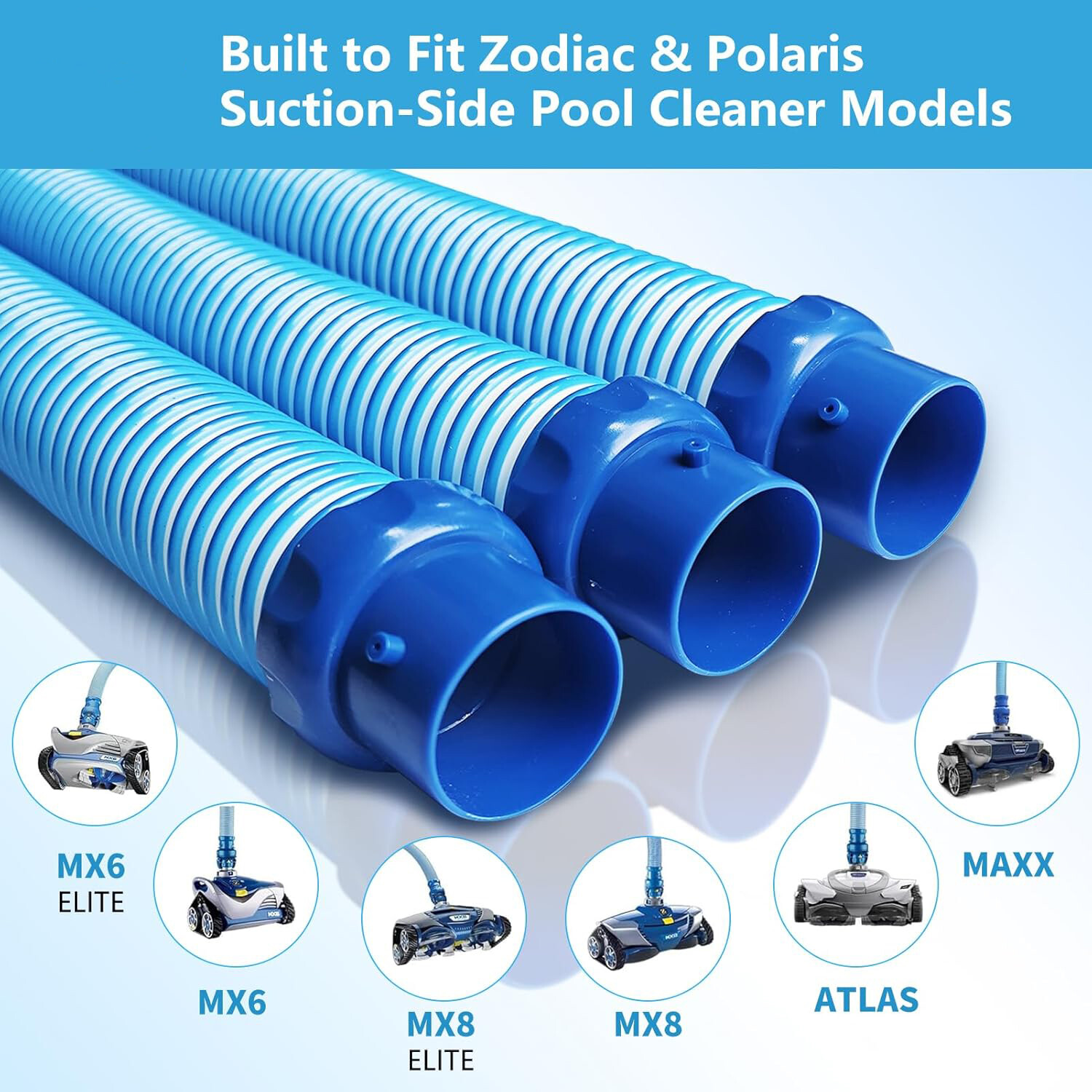 7PCS For Zodiac Baracuda MX8 T5 Twist Lock Hose 1 Meter Long R0527700 R0527800