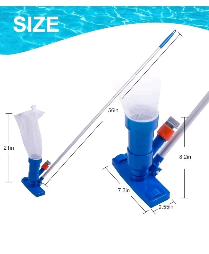 Sepetrel Upgraded Swimming Pool Spa Jet Vacuum Cleaner with Brush & 56&Prime; Pole,…