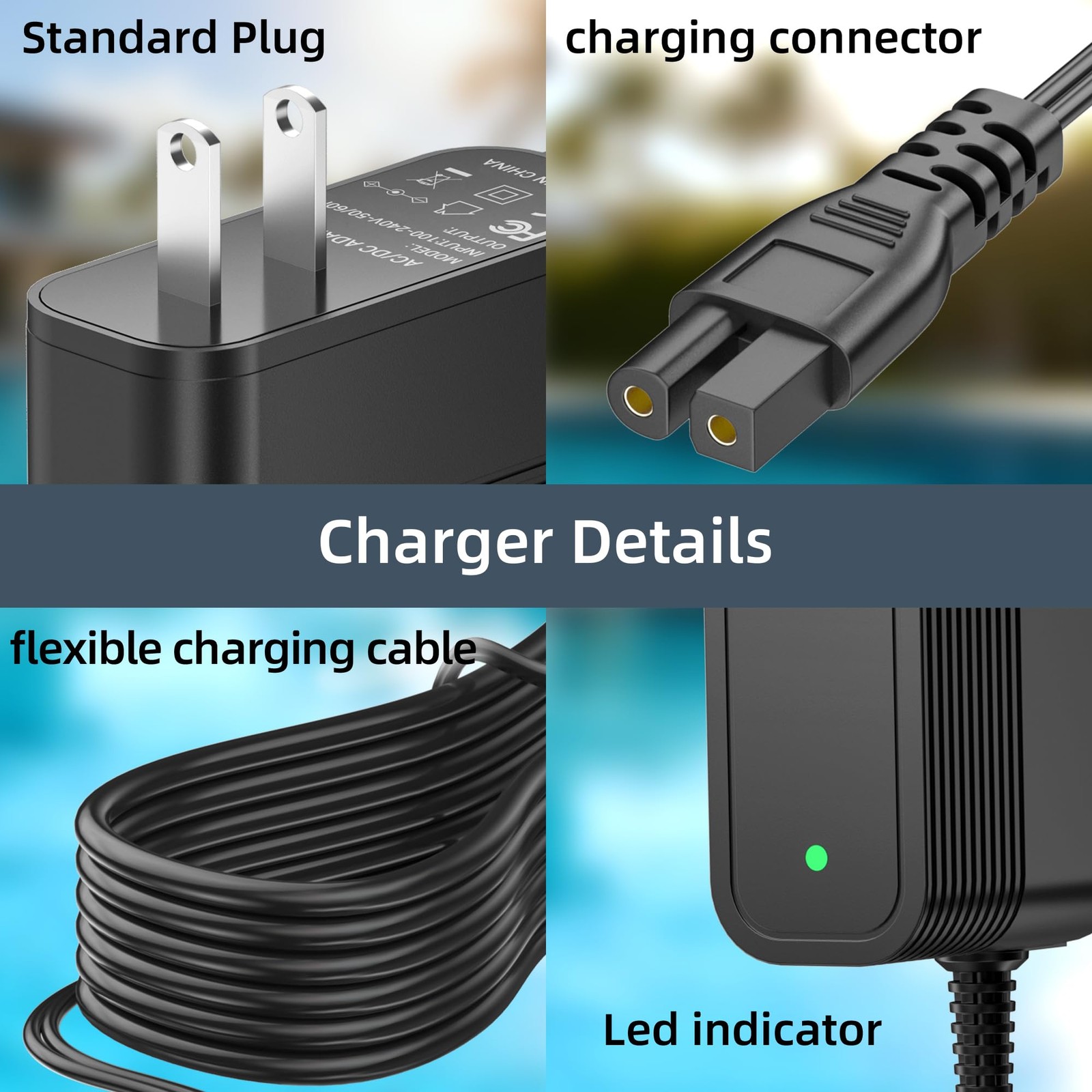 Quick Charger for WYBOT Robotic Pool Vacuum Cleaner A1 OS2010, Cordless Pool …