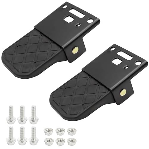 Four Wheeler Foot Pegs Pairs Metal and Non-Slip Tread ATV Foot Rests Kit Black