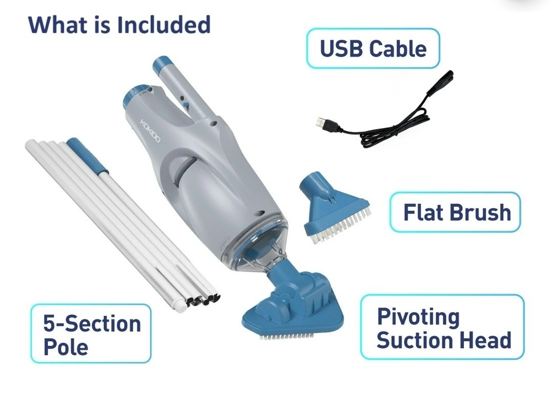 Kokido Xtrovac 200 Rechargeable Pool Spa Hot Tub Vacuum Cleaner Direct Flow