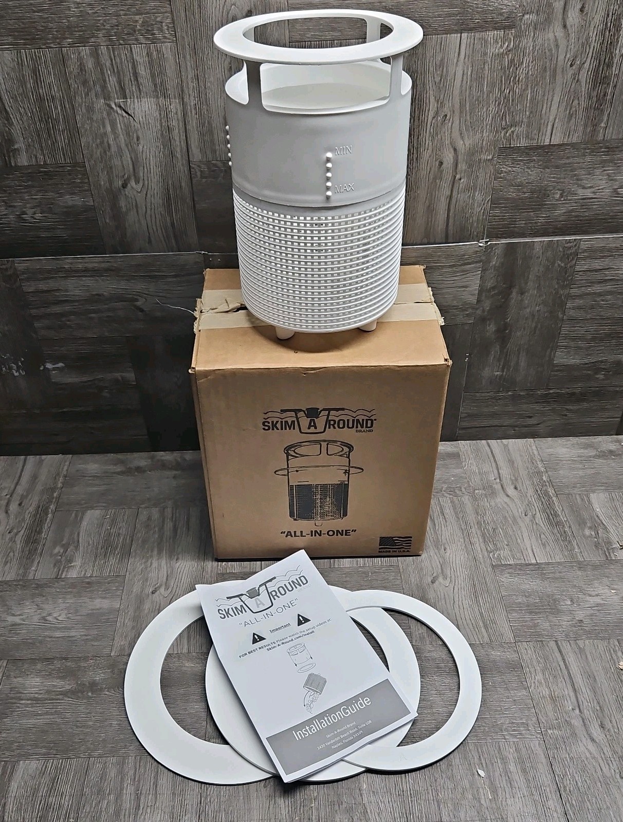 Skim A Round « All-In-One » Pool Skimmer Basket Made In USA