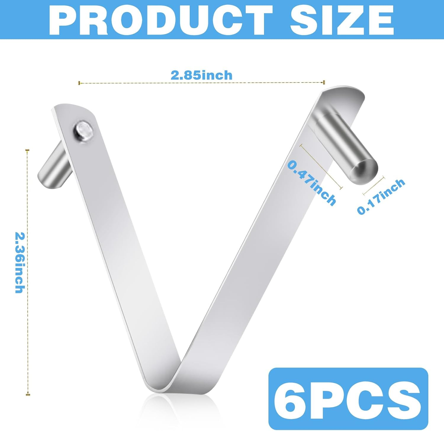 6Pcs Pool Brush Clip V-Shaped Clip, Pool Hooks for Poles Swimming Pools & Access