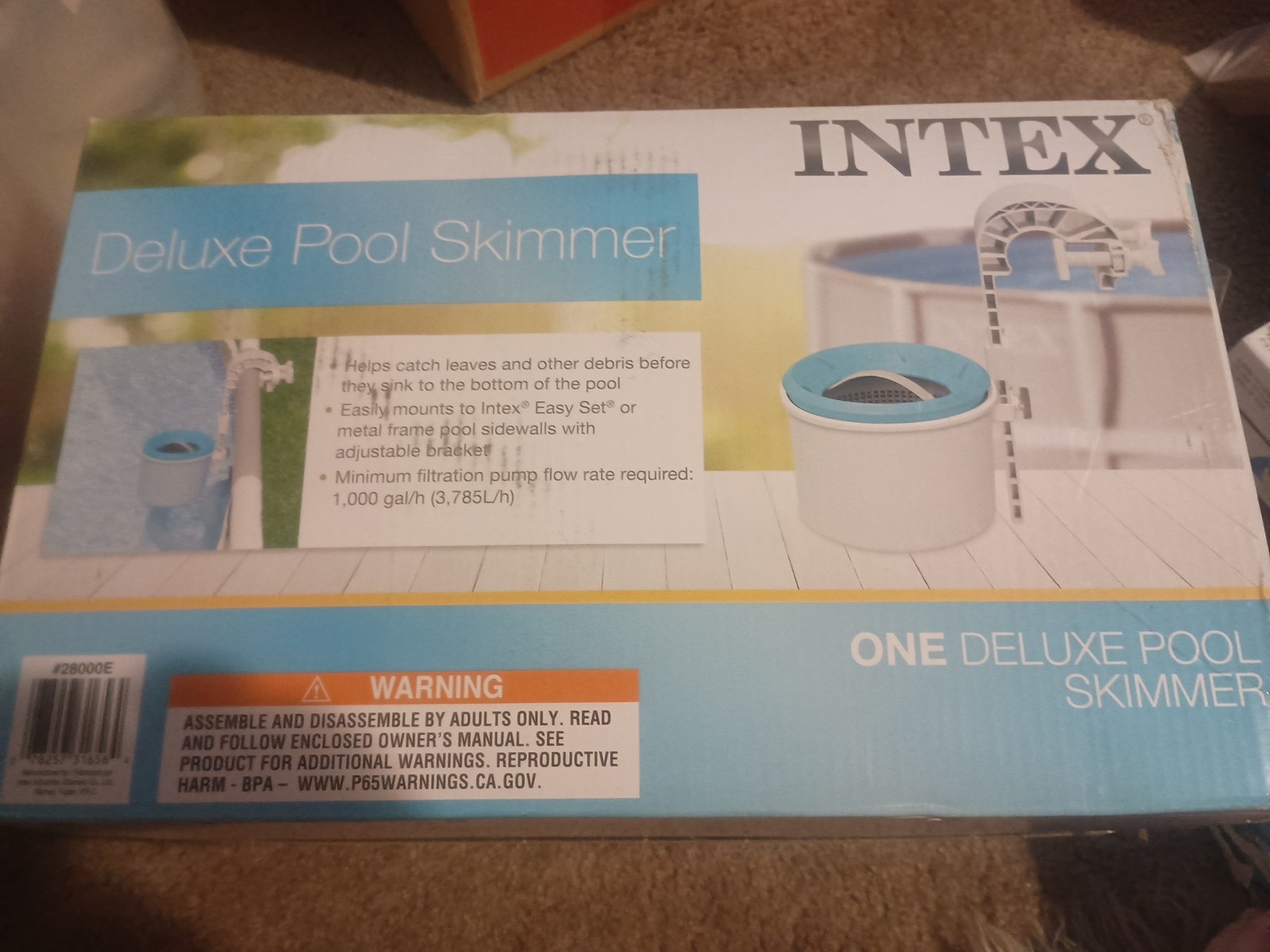 Intex Deluxe Wall Mount Surface Skimmer Basket Pool Cleaner 28000E
