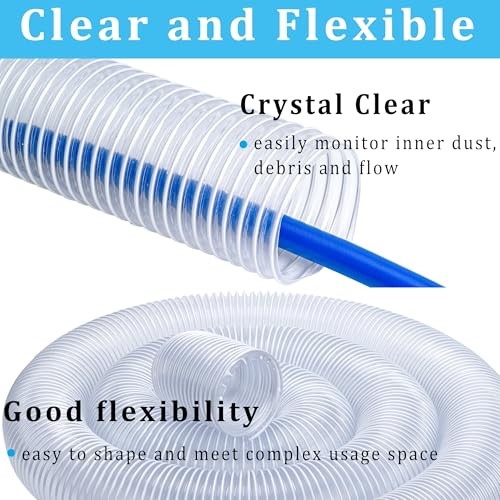 Heavy Duty Dust Collection Hose 1-1/2&Prime; × 10 ft PVC 1.5in-10ft Thickened Style