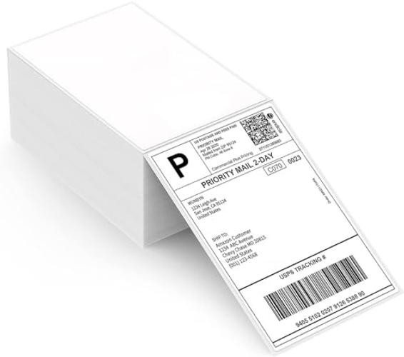 Thermal Direct Shipping Label (Pack of 500 4×6 Per Fanfold) White