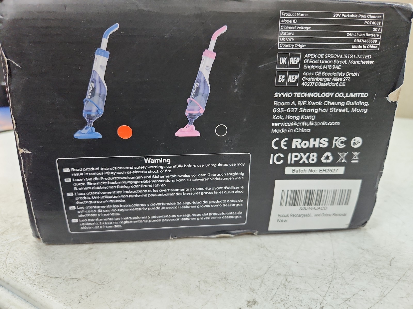 NEW Enhulk Rechargeable Handheld Cordless Pool Vacuum – PC10PRO – Blue