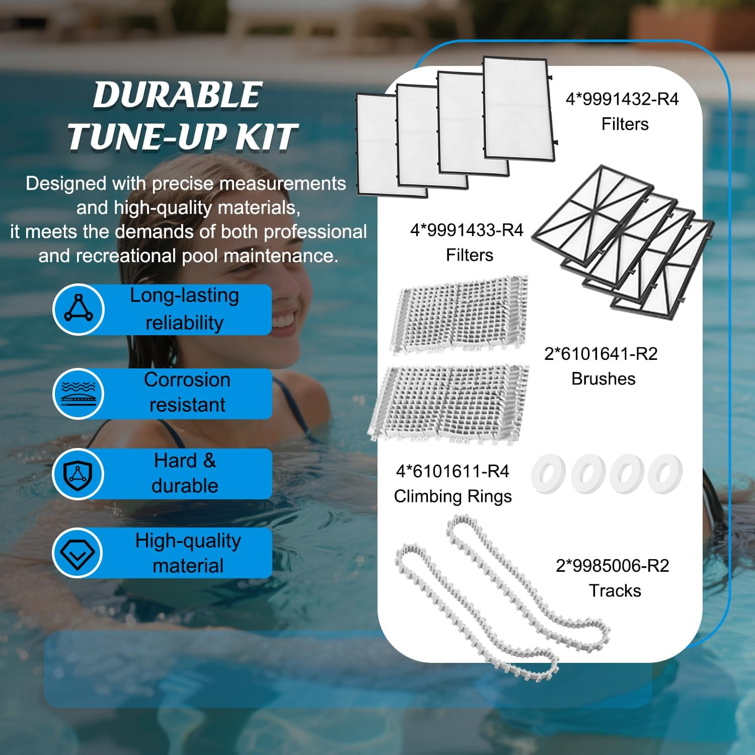 Tune-Up Kit for Maytronics Dolphin Nautilus CC plus Robotic Pool Cleaner Include