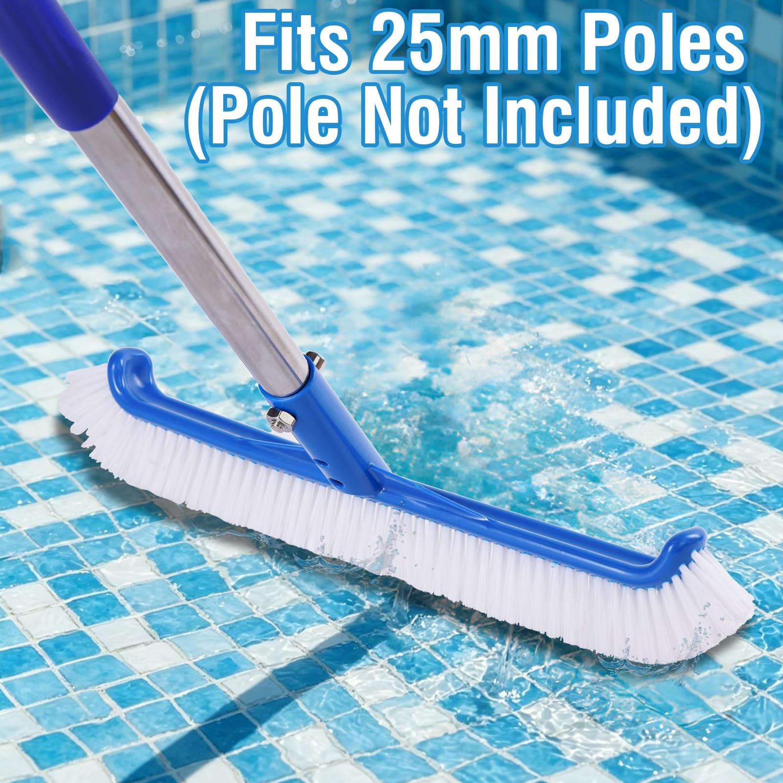 Pool Brush Head, Heavy Duty Swimming Pool Wall Floor Cleaner with Durable Bri…