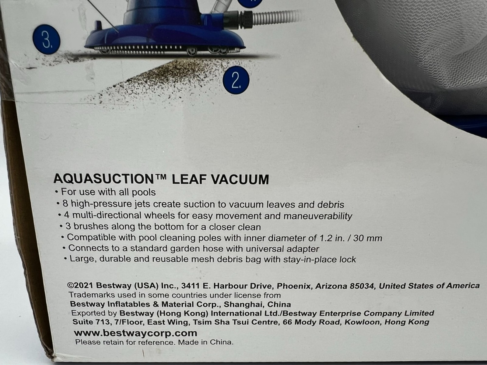 NIB Bestway 58657E-BW Flowclear High Power AquaSuction Pool and Leaf Vacuum