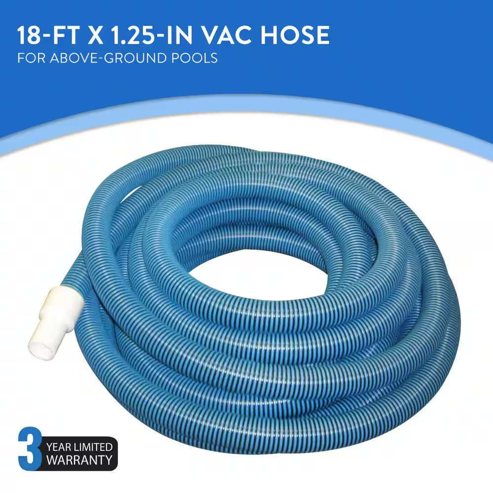 18 Ft. X 1-1/4 In. Vacuum Hose for above Ground Pools
