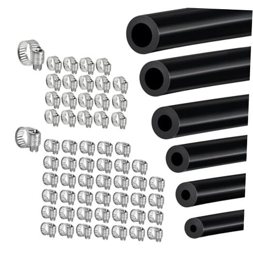 6PCS Automotive Vacuum Hose – 5 FT 1/8 5/32 3/16 1/4 5/16 3/8 Inch ID