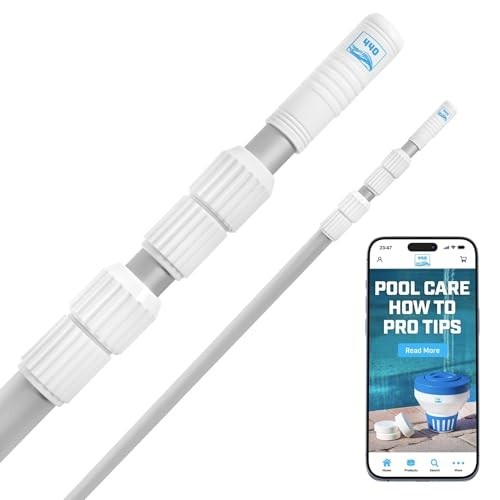 Telescopic Pool Pole 12ft – Heavy Duty Aluminum, Adjustable Skimmer & Cleaning T