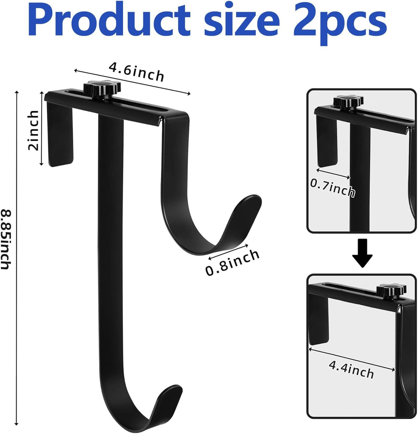 2 Pcs Double Pool Fence Hooks for Pool Equipment, Adjustable Pool Pole Hanger…