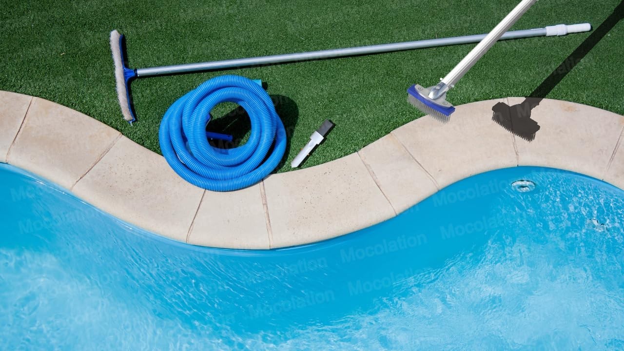 Stainless Steel Pool Brush Set & Pumice Stone for Rust Stains & Calcium Removal