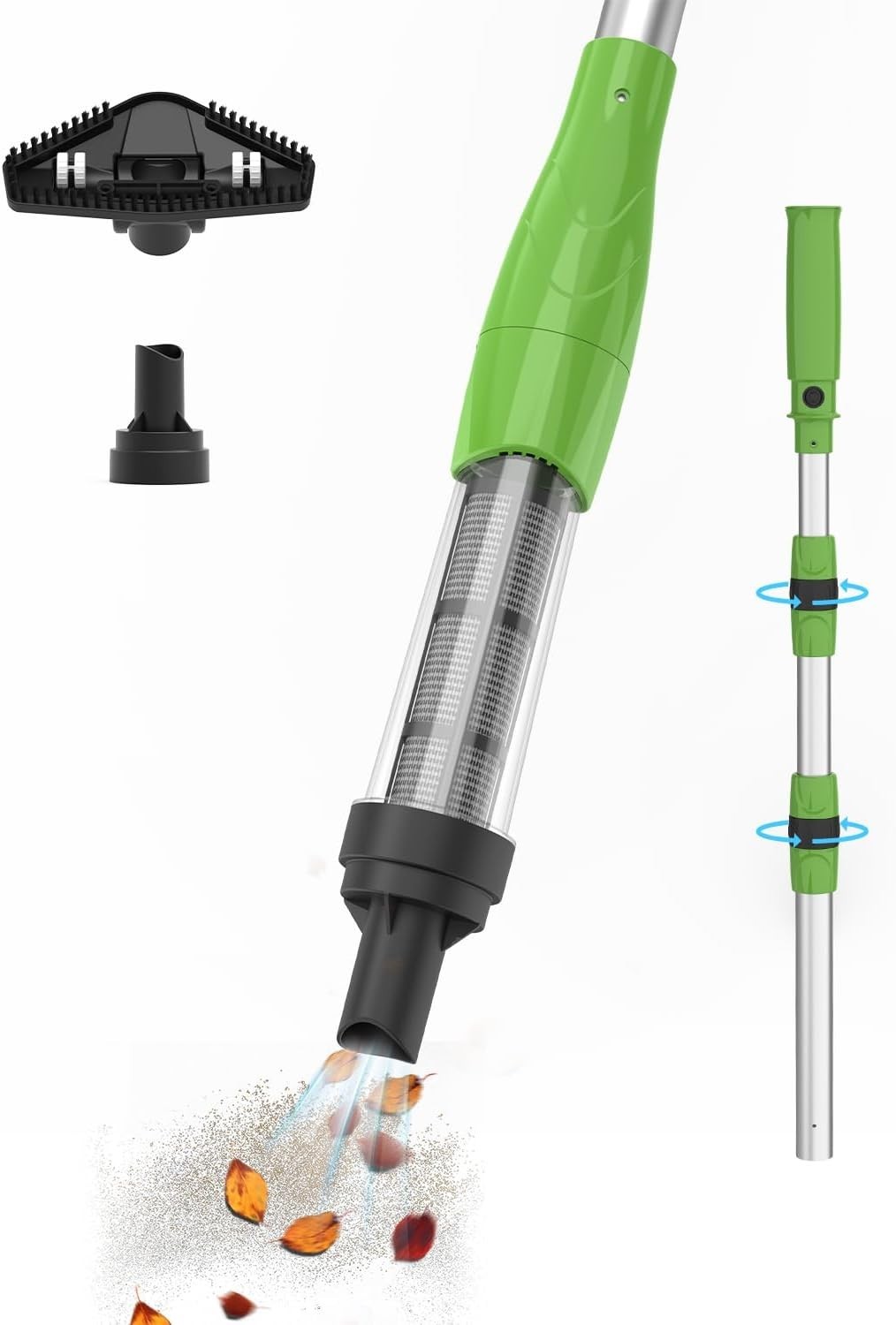 Cordless Handheld Spa Pool Vacuum – Rechargeable Sand Debris Cleaner Green