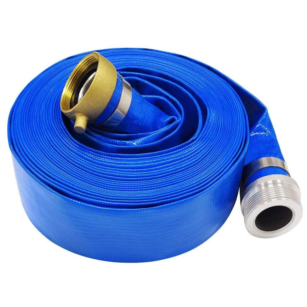 Heavy Duty 1.5&Prime; x 50&prime; Blue PVC Backwash Discharge Hose for Swimming Pools