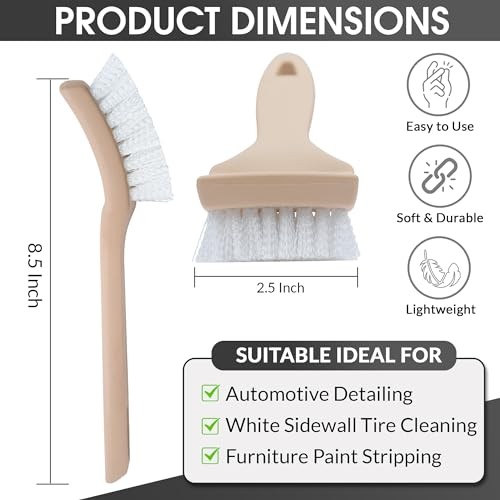 8.5 Inch Multi-Purpose White Nylon Utility Scrub Brush – 8.5&Prime; White and Beige