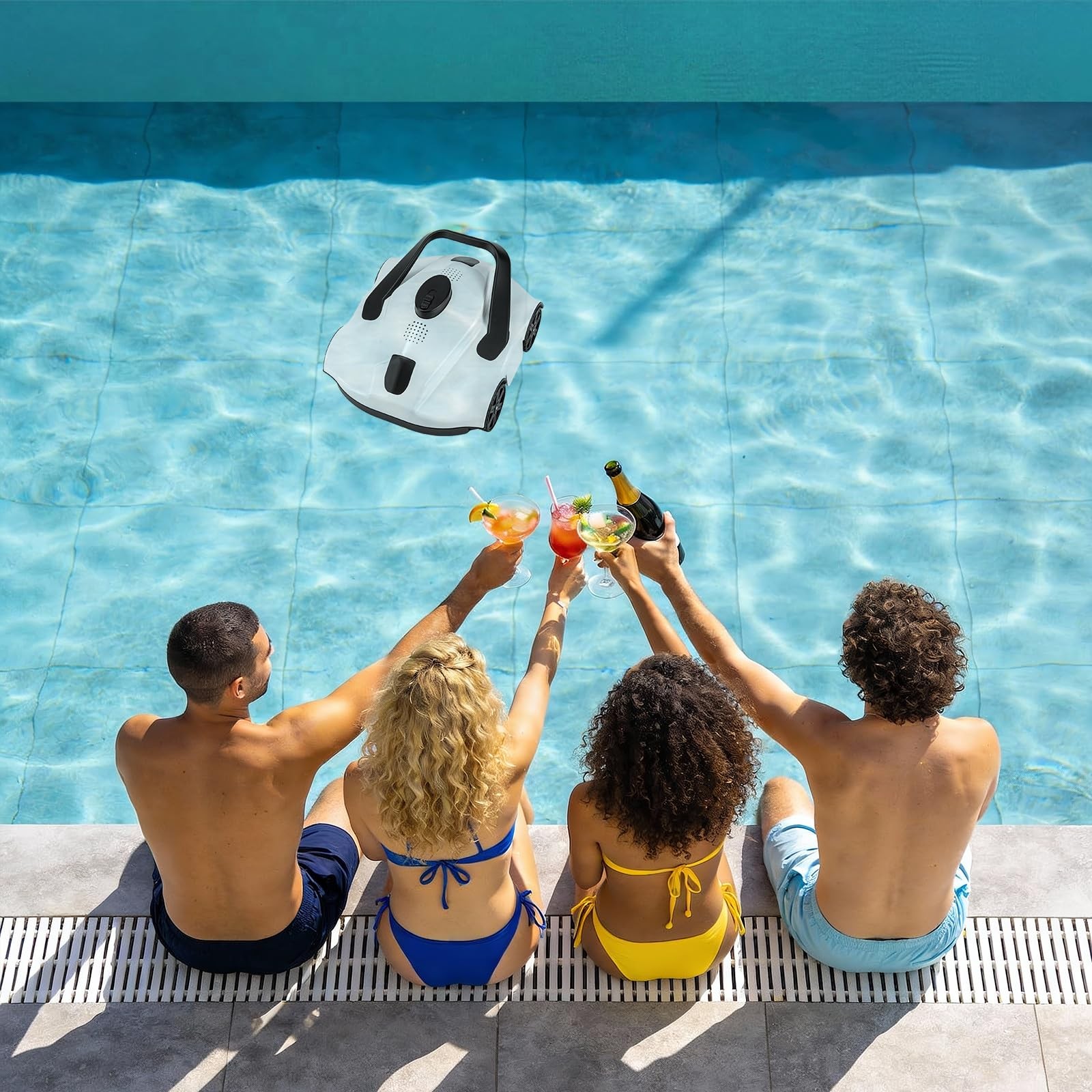 ✨Robotic Pool Cleaners Cordless for Above Ground Pools Portable 130 Min Runtime