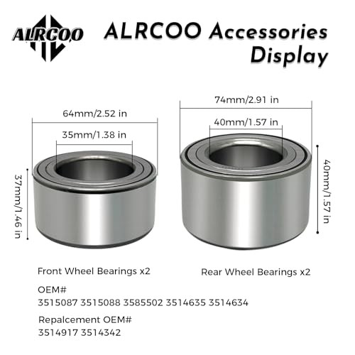 Front & Rear Wheel Bearings Heavy Duty for Polaris Sportsman Ranger ACE 400