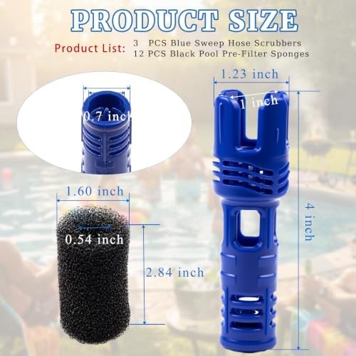 Pool Cleaner Sweep Hose Tail Scrubber and Prefilter Sponge Kit Fit for Polaris 3