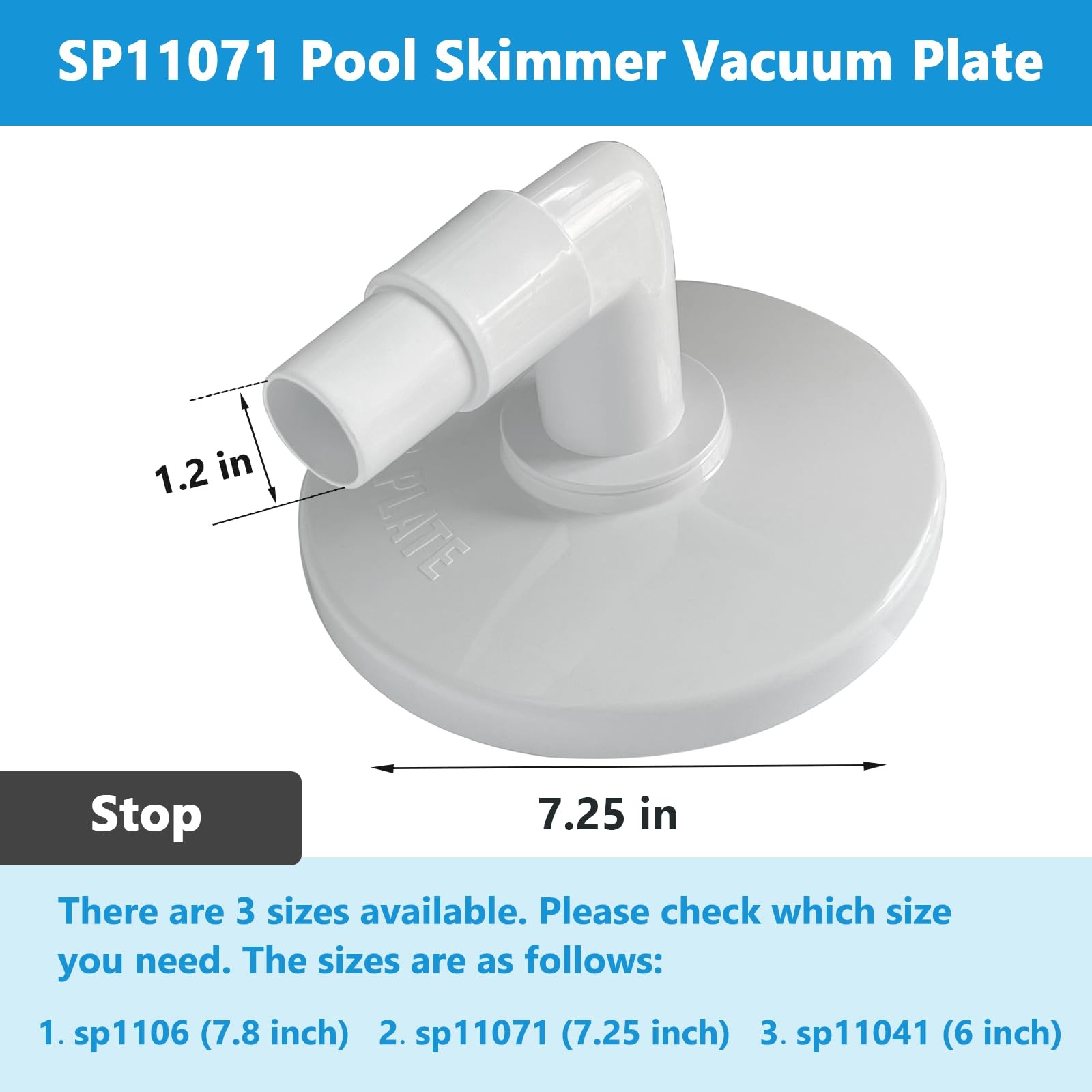 Sp11071 7.25 inch Pool Skimmer Vacuum Plate Compatible with Hward Skimmer Vac…