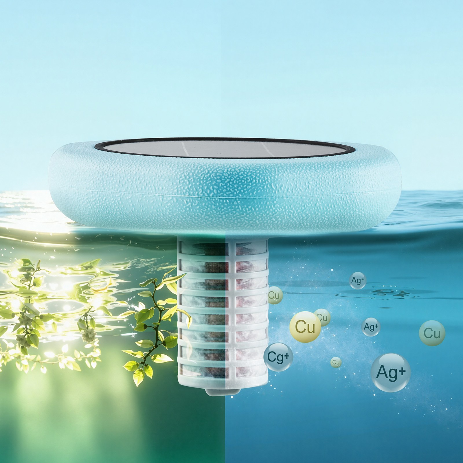 Uimoso Solar Pool Ionizer Hexagon Copper Purifier for Pools Up to 45000 Gal