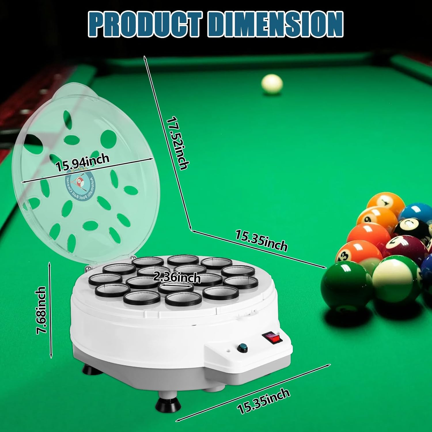 Pool Ball Cleaner,110V Automatic Billiard Ball Cleaner,Pool Ball Cleaner Machine