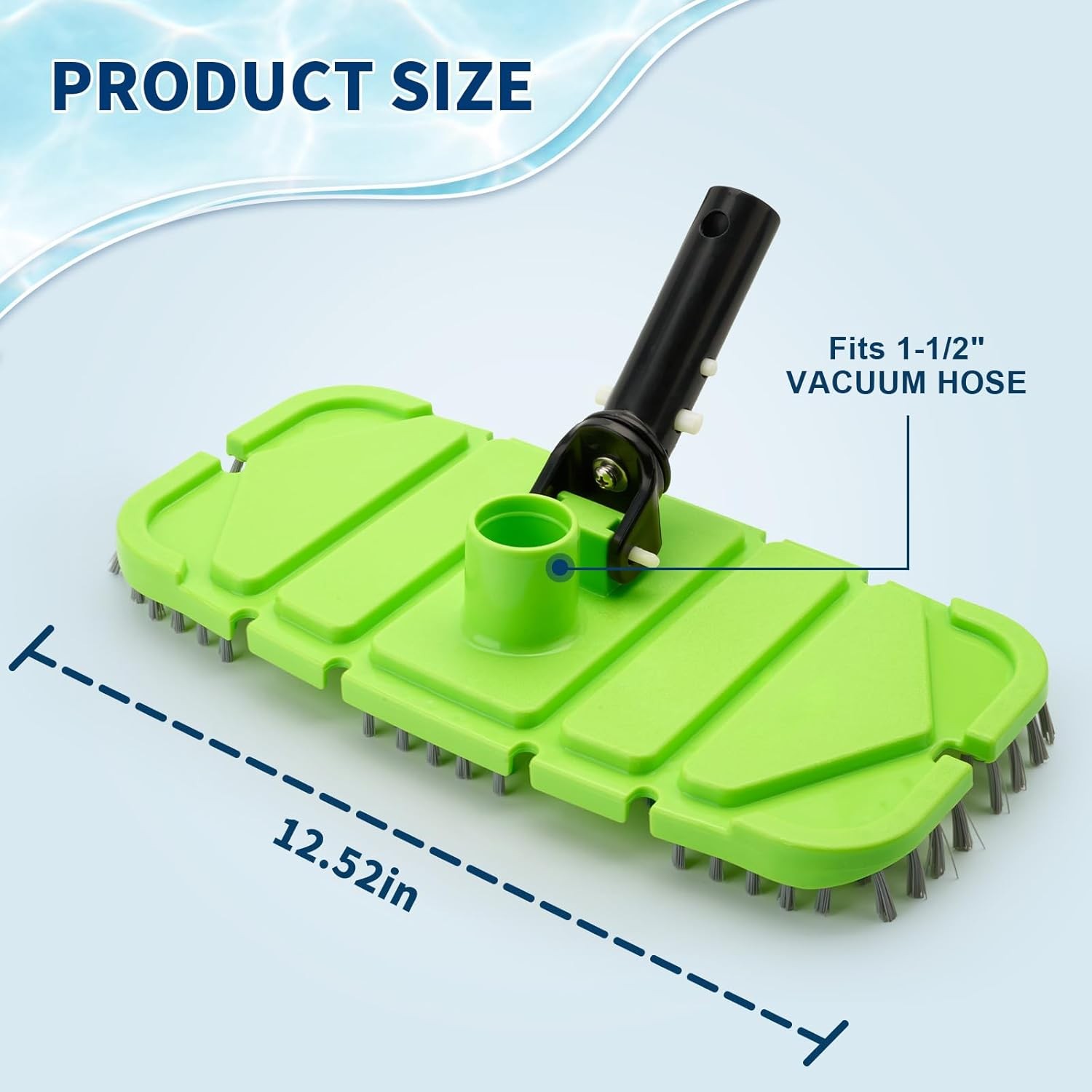 Weighted Pool Vacuum Head with Brush Flexible for Inground & Above Ground