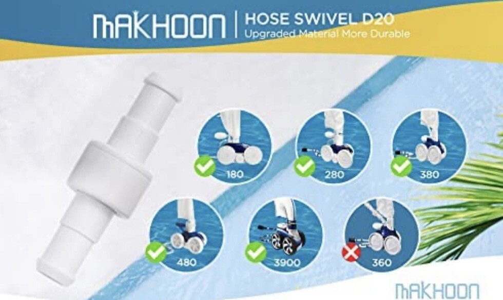 6 PK Polaris Pool Cleaner Ball Bearing Hose Swivel D20, D-20 280 380