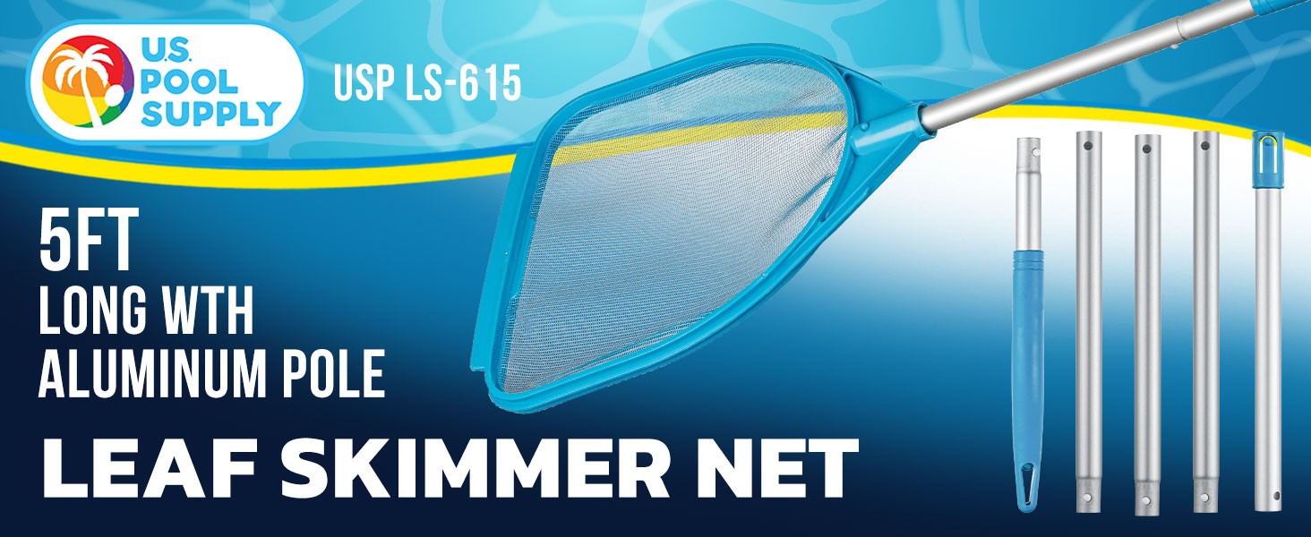 Pool and Spa Skimmer Net with Pole, Handheld Fine Mesh Pool Skimmer Net – Hand
