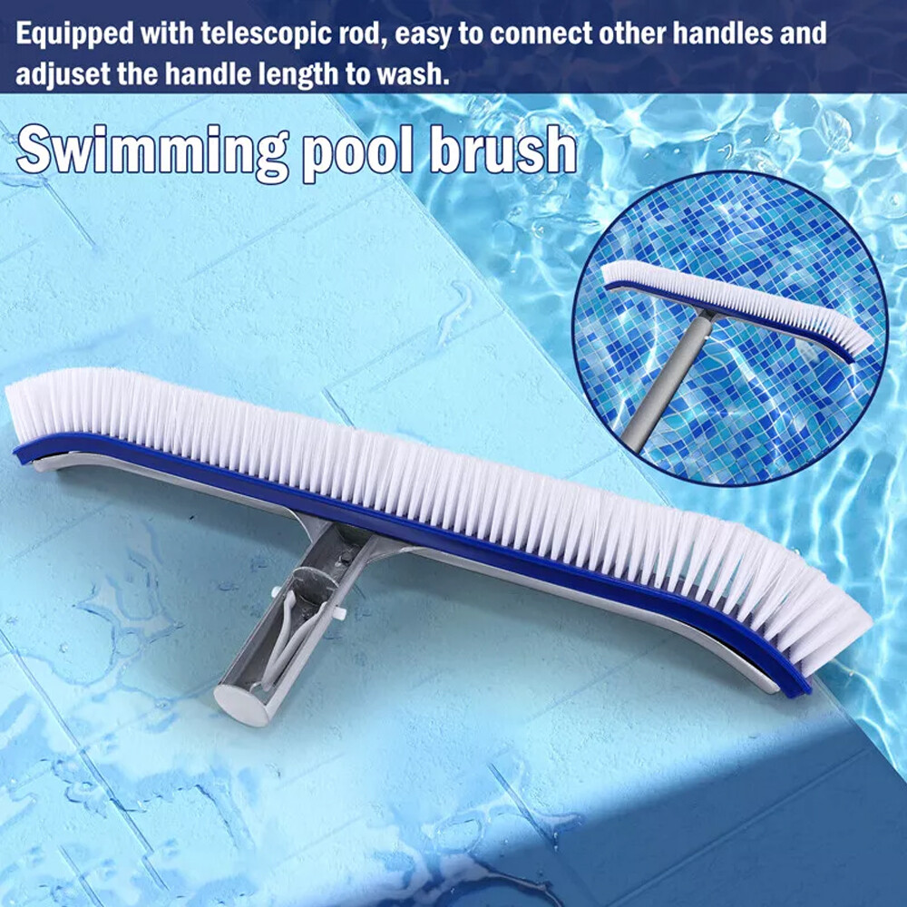 18&Prime; Swimming Pool Floor Wall Tile Cleaning Tool Broom Algae Remover Brush Head