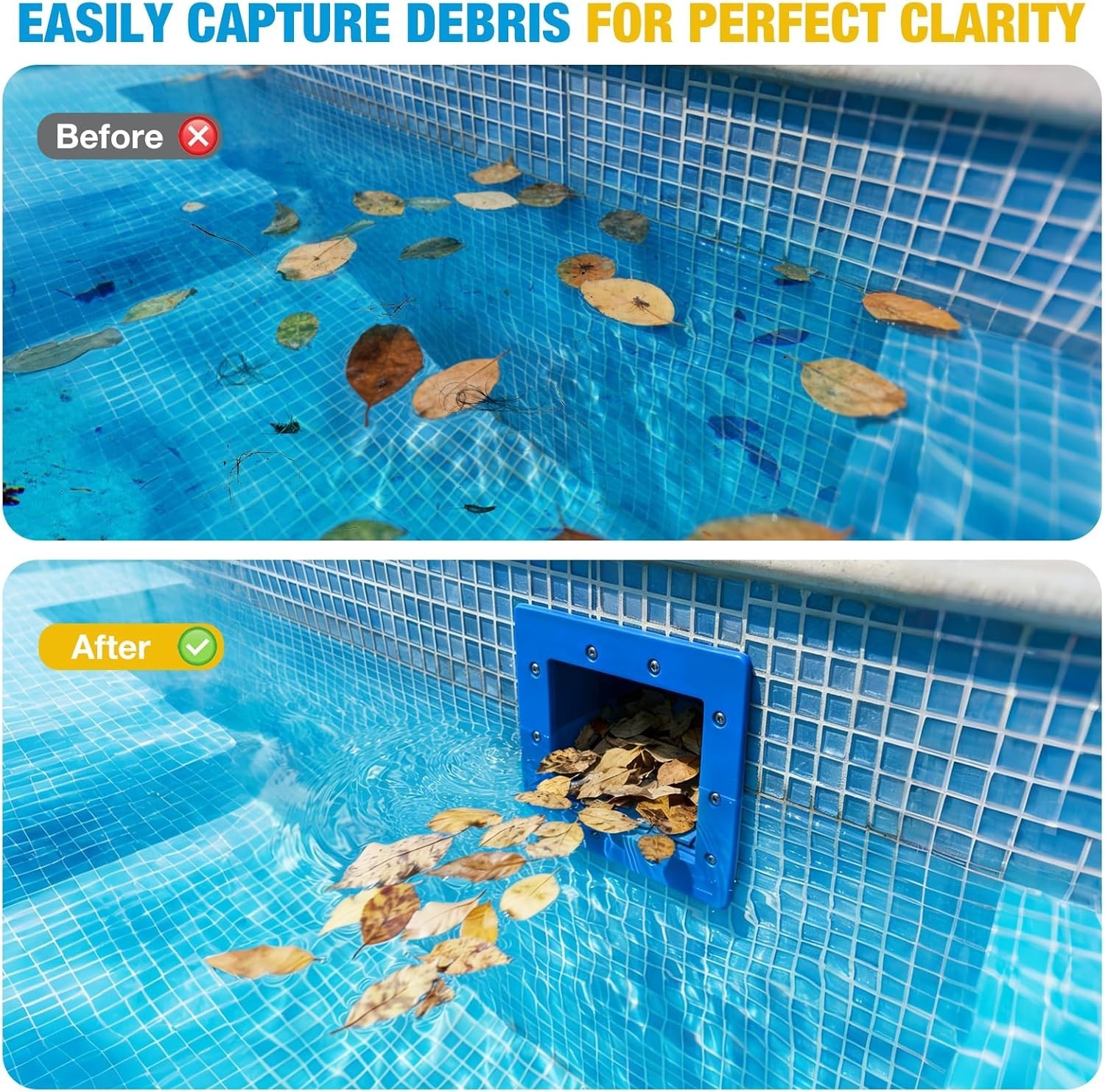 Above Ground Pool Skimmer, Heavy Duty Through-Wall Mount Pool Skimmer Kit with