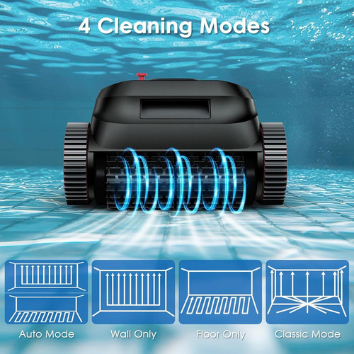 Robotic Pool Cleaner, Cordless Pool Vacuum for Inground Pools, Dual-Motor Turbin