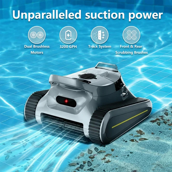 SEAUTO Cordless Robotic Pool Cleaner Wall / Waterline Cleaning up to 2,150 sq ft